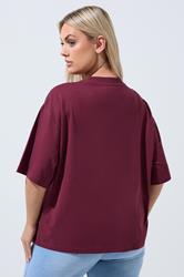 LIMITED COLLECTION Plus Size Dark Red Bow Beaded Top 2