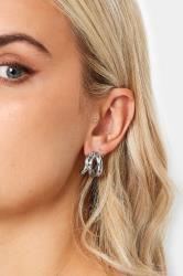 Silver Tone Cuffed Earrings 1