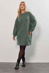 YOURS Plus Size Green Soft Touch Jumper Dress | Yours Clothing 3