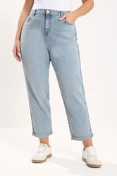 YOURS Plus Size Blue Boyfriend Jeans | Yours Clothing 3