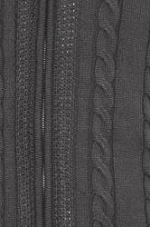 BadRhino Big & Tall Charcoal Grey Sherpa Lined Zip Through Cable Jumper | BadRhino 8