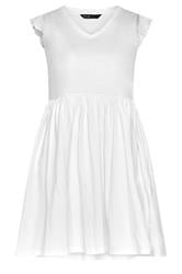 YOURS Curve White Broderie Anglaise Peplum Dress