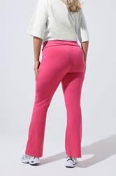 LIMITED COLLECTION Plus Size Hot Pink Fold Over Kick Flare Leggings | Yours Clothing 2