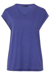 YOURS Curve Purple V-Neck Basic T-Shirt