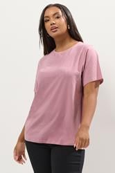 YOURS Plus Size Pink Diamante Embellished T-Shirt | Yours Clothing 3