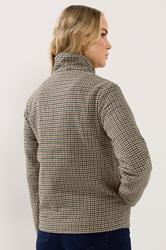 LTS Tall Brown Check Funnel Neck Coat | Long Tall Sally 4