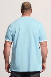 BadRhino Big & Tall Light Blue Extra Long Ringer T-Shirt | BadRhino 2