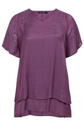 EVANS Curve Purple Double Layer Angel Top