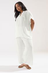 YOURS Plus Size White Notch Neck Blouse | Yours Clothing 2