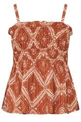 YOURS Plus Size Rust Orange Abstract Vest Top | Yours Clothing 7