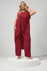 YOURS LONDON Plus Size Red Pleated Top | Yours Clothing 1