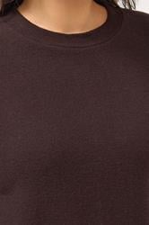 YOURS Plus Size Chocolate Brown Balloon Sleeve Sweatshirt Dress | Yours Clothing 4