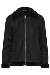 M&Co Black Faux Suede Aviator Jacket  8