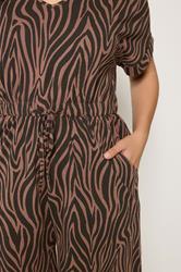 YOURS Curve Chocolate Brown Zebra Print Cotton Playsuit | Yours Clothing 4