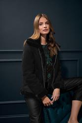 M&Co Black Faux Suede Aviator Jacket  1