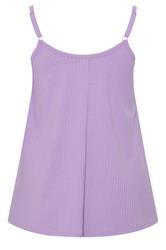 YOURS Plus Size Lilac Purple Ribbed Swing Vest Top | Yours Clothing 2