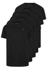 BadRhino Big & Tall Black 5 Pack V-Neck T-Shirts