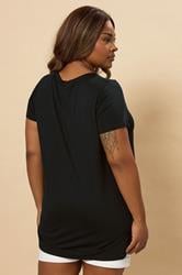 YOURS Plus Size Black Leopard 'Paris' Graphic Cherry T-Shirt | Yours Clothing 3