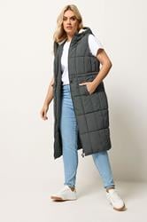 YOURS Plus Size Grey Midi Gilet | Yours Clothing 1
