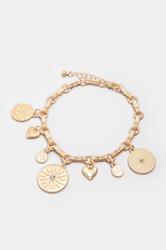 Gold Tone Charm Bracelet | Yours Clothing 3
