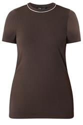 LTS Tall Women's Chocolate Brown Active Piped T-Shirt | Long Tall Sally 5