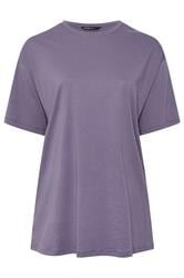 YOURS Plus Size Purple Relaxed Longline T-Shirt | Yours Clothing 5