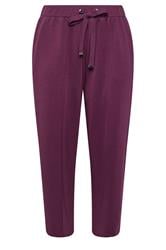 EVANS Plus Size Berry Red Luxe Wide Leg Joggers | Evans 1