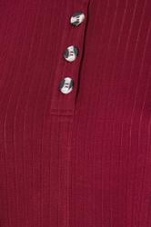 YOURS Plus Size Burgundy Red Henley Swing Top | Yours Clothing 6
