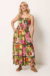 YOURS Plus Size Green Mixed Shell Placket Dress | Yours Clothing 3
