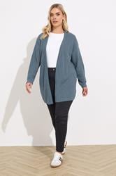 YOURS Plus Size Essential Light Blue Knitted Cardigan | Yours Clothing 1