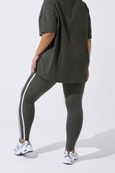 YOURS ACTIVE Plus Size Grey Side Stripe Leggings | Yours Clothing 2