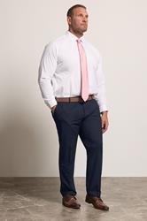 D555 Big & Tall Navy Blue Stretch Formal Trousers | BadRhino 3