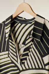 EVANS Plus Size Black & White Linear Stipe Print Blouse | Evans 6