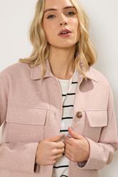 LTS Tall Light Pink Brushed Button Trucker Jacket | Long Tall Sally 5