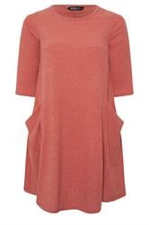 YOURS Curve Orange Drape Pocket Dress