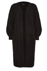 YOURS Plus Size Black Hooded Longline Cardigan | Yours Clothing 6