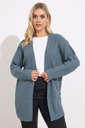 YOURS Plus Size Essential Light Blue Knitted Cardigan | Yours Clothing 3