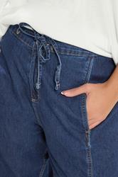 YOURS Plus Size Mid Blue Crop Barrel Jeans | Yours Clothing 4
