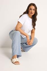 YOURS Plus Size Blue Stripe Linen Look Trousers | Yours Clothing 2