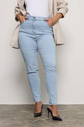 YOURS Plus Size Light Blue Stretch Skinny AVA Jeans | Yours Clothing 1