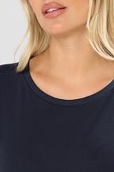 Plus Size Dark Blue Short Sleeve T-Shirt | Yours Clothing 4