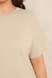 EVANS Plus Size Natural Brown Pure Cotton T-Shirt | Evans 4