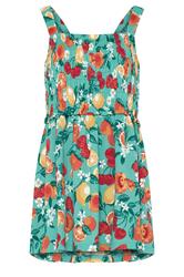 YOURS Curve Green Fruit Print Peplum Vest Top