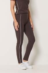 LTS Tall Women's Chocolate Brown Active Piped Leggings | Long Tall Sally 1