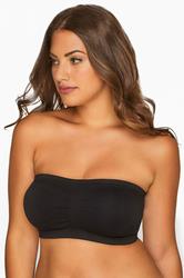 YOURS Plus Size Black Seamless Padded Non-Wired Bandeau Bra | Yours Clothing 2