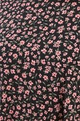 YOURS Plus Size Black Floral Ribbed Swing Top | Yours Clothing 4