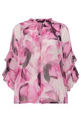 EVANS Curve Pink Petal Frill Occasion Blouse
