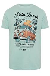 BadRhino Big & Tall Blue Extra Long Palm Beach VW Graphic T-Shirt