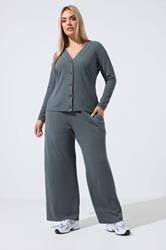 LIMITED COLLECTION Plus Size Grey Crinkle Wide Leg Trousers | Yours Clothing 3