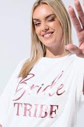 LIMITED COLLECTION Plus Size White 'Bride To Be' Metallic T-Shirt | Yours Clothing 1